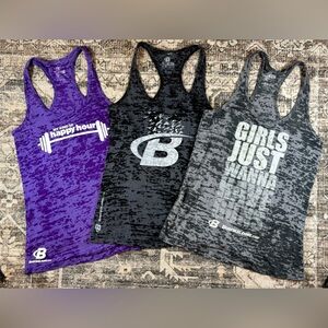 Bodybuilding.con Core Series Burnout Tank Tap Bundle (3) Size Medium